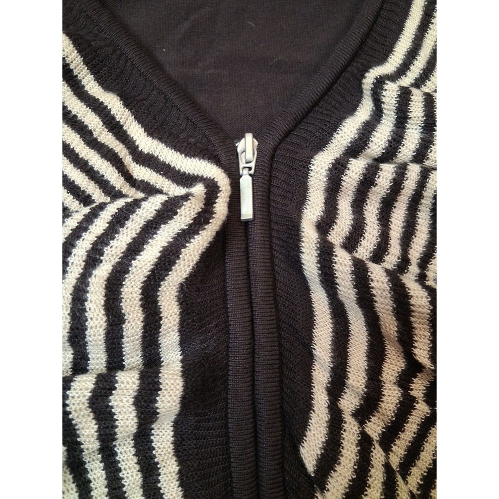 Ruffle Style Cardigan Women Size Large Zip Up Girly Old Money Work Wear - Picture 6 of 10